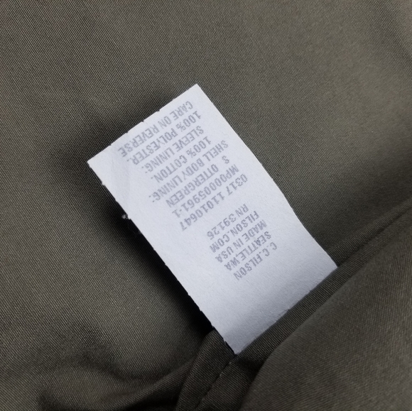 NWT FILSONShooting Coat Jacket, Otter Green